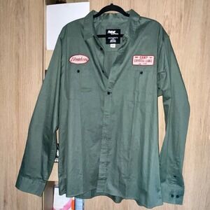 Friday the 13th Jason Voorhees Camp Crystal Lake Patch Shirt Men 2XL Long Sleeve